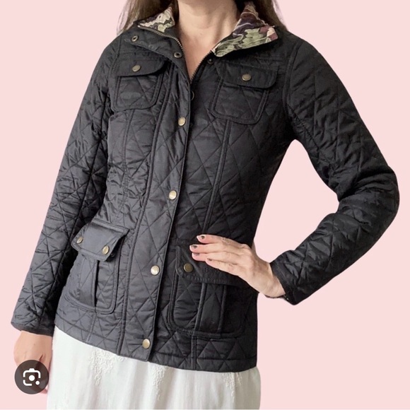 Barbour William Morris Navy Quilted Utility Jacket - 12 / L - Picture 4 of 11